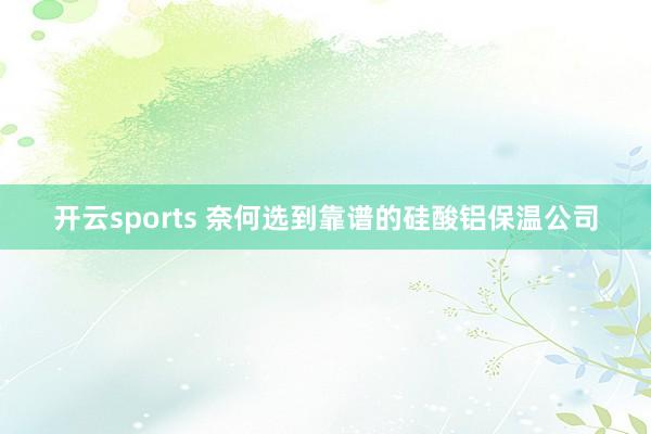 开云sports 奈何选到靠谱的硅酸铝保温公司