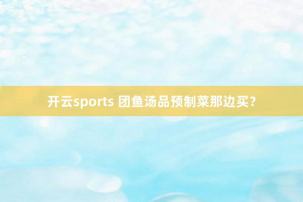 开云sports 团鱼汤品预制菜那边买？