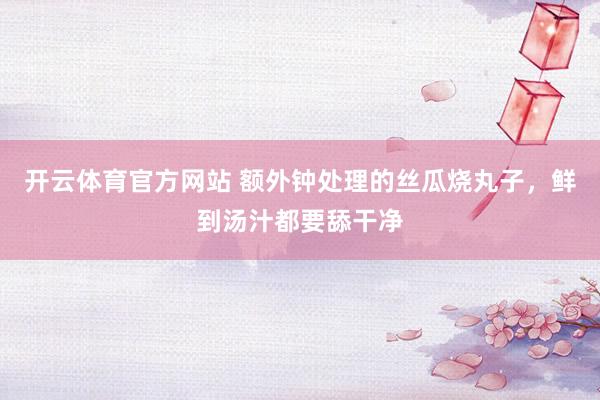 开云体育官方网站 额外钟处理的丝瓜烧丸子，鲜到汤汁都要舔干净