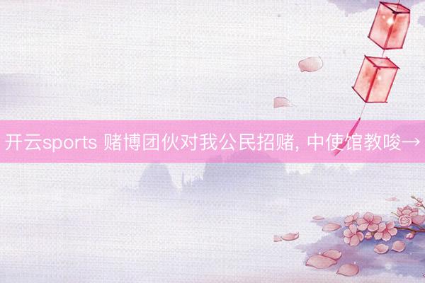 开云sports 赌博团伙对我公民招赌, 中使馆教唆→